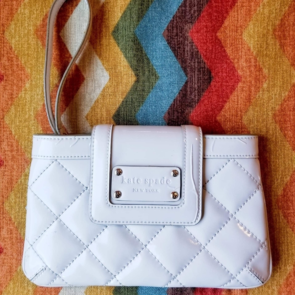 Kate Spade vintage white leather clutch
